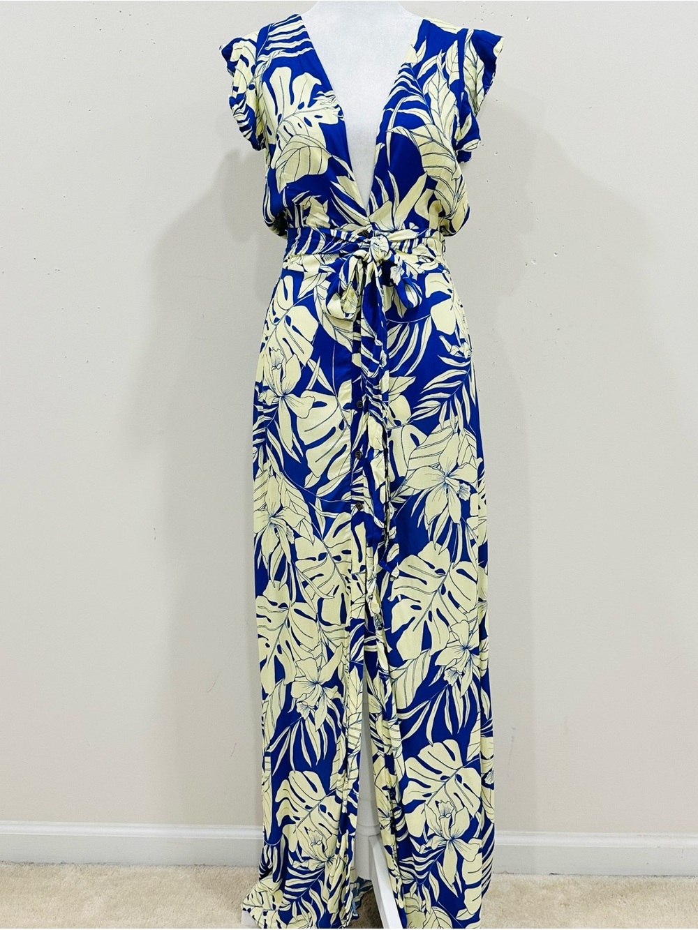 Maaji wildest dream Dress blue Floral Maxi Beach Resort Size S